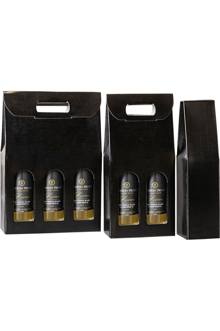 Black Linen Wine Boxes - Bottles & Barrels 