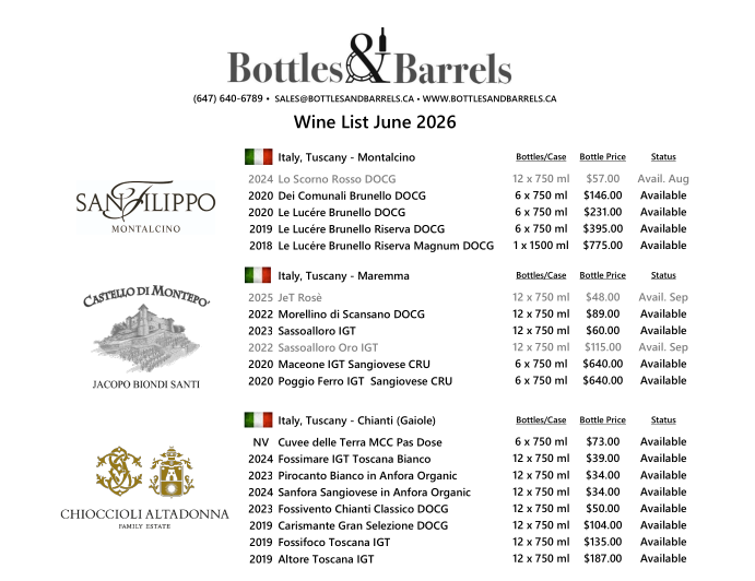 June 2026 Wine List preview